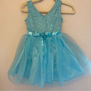 Weissman Dance dress Aqua blue sequin tulle tutu 8692 child MC 10/12